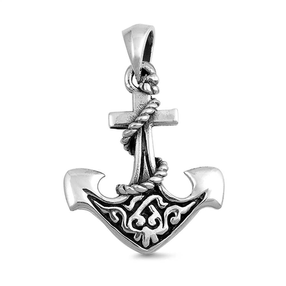 Sterling Silver Anchor Shape Pendant, Height 21mm
