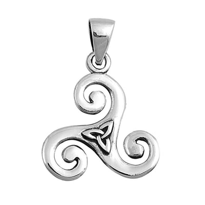Sterling Silver Celtic Spiral Shape Pendant, Height 21mm