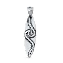 Load image into Gallery viewer, Sterling Silver Surfboard Wave Plain Pendant