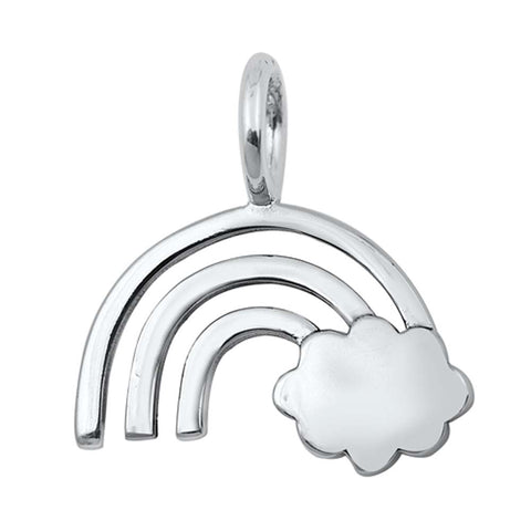 Sterling Silver Cloud and Rainbow Plain Pendant