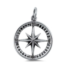 Load image into Gallery viewer, Sterling Silver Compass Plain Pendant