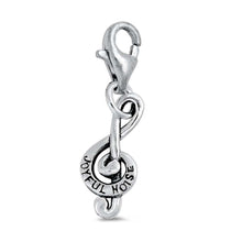 Load image into Gallery viewer, Sterling Silver Treble Clef Joyful Noise Plain Pendant