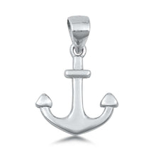 Load image into Gallery viewer, Sterling Silver Polished Finish Anchor Shaped Plain Pendant