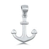 Sterling Silver Polished Finish Anchor Shaped Plain Pendant