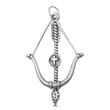 Load image into Gallery viewer, Sterling Silver Bow &amp; Arrow Plain Pendant