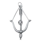 Sterling Silver Bow & Arrow Plain Pendant