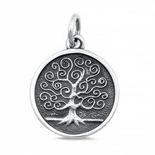 Load image into Gallery viewer, Sterling Silver Oxidized Finish Tree Of Life Shaped Plain Pendant