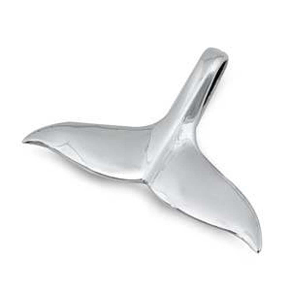 Sterling Silver Whale Tail Shaped Plain Pendant