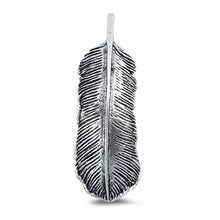 Load image into Gallery viewer, Sterling Silver Oxidized Finish Feather Shaped Plain Pendant