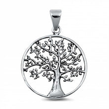 Load image into Gallery viewer, Sterling Silver Oxidized Finish Tree Of Life Shaped Plain Pendant