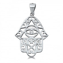 Load image into Gallery viewer, Sterling Silver Oxidized Finish Hamsa Shaped Plain Pendant