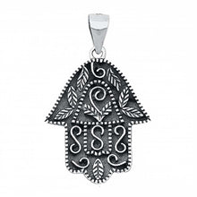 Load image into Gallery viewer, Sterling Silver Hamsa Shaped Pendant