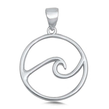 Load image into Gallery viewer, Sterling Silver Rhodium Plated Single Wave Plain Pendant