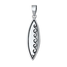 Load image into Gallery viewer, Sterling Silver Oxidized Surfboard Plain Pendant