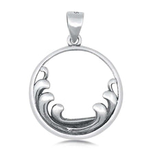 Load image into Gallery viewer, Sterling Silver Oxidized Waves Plain Pendant