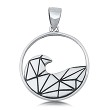 Load image into Gallery viewer, Sterling Silver Oxidized Origami Waves Plain Pendant