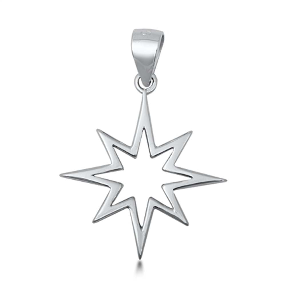 Sterling Silver Star Plain Pendant