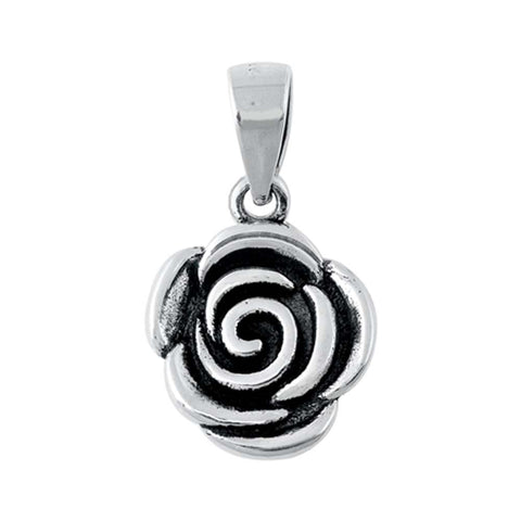 Sterling Silver Rose Plain Pendant