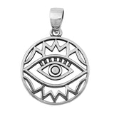 Sterling Silver Oxidized All Seeing Eye Plain Pendant