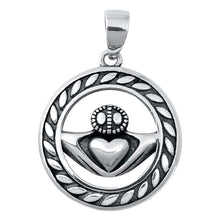 Load image into Gallery viewer, Sterling Silver Claddaugh Heart Pendant