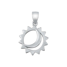 Load image into Gallery viewer, Sterling Silver Sun &amp; Moon Plain Pendant