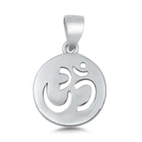 Sterling Silver Om Plain Pendant