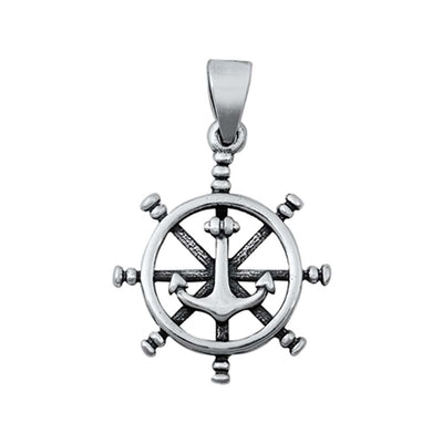Sterling Silver Helm Plain Pendant