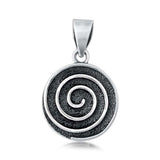 Sterling Silver Spiral Plain Pendant