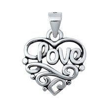 Load image into Gallery viewer, Sterling Silver Heart &amp; Love Plain Pendant