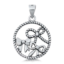 Load image into Gallery viewer, Sterling Silver Bows Plain Pendant