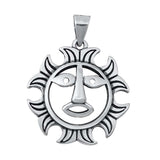 Sterling Silver Sun Plain Pendant