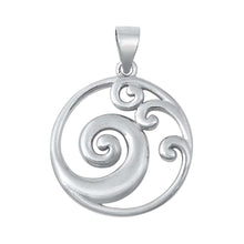 Load image into Gallery viewer, Sterling Silver Waves Plain Pendant