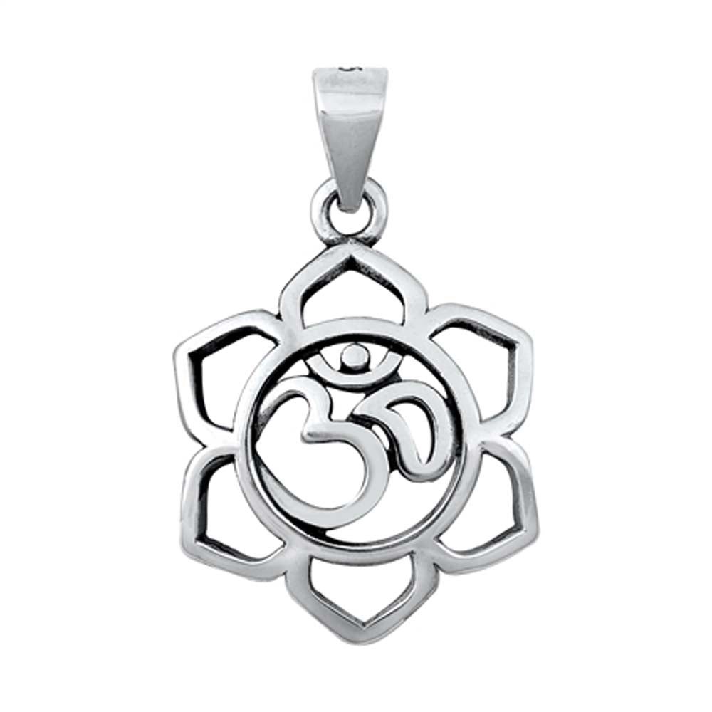 Sterling Silver Om Plain Pendant