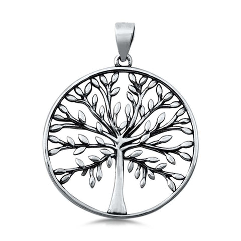 Sterling Silver Tree of Life Plain Pendant