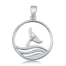 Load image into Gallery viewer, Sterling Silver Whale Tail Plain Pendant