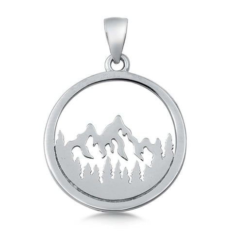 Sterling Silver Mountain Plain Pendant