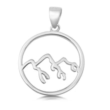 Load image into Gallery viewer, Sterling Silver Mountains Plain Pendant