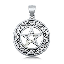 Load image into Gallery viewer, Sterling Silver Pentagram Plain Pendant