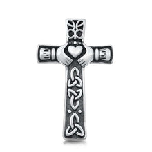 Load image into Gallery viewer, Sterling Silver Claddagh Cross Pendant