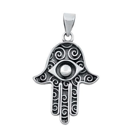 Sterling Silver Hamsa Plain Pendant