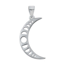 Load image into Gallery viewer, Sterling Silver Crescent Moon Plain Pendant, Pendant Height 22mm