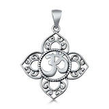 Sterling Silver Om Plain Pendant