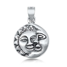 Load image into Gallery viewer, Sterling Silver Moon and Sun Plain Pendant