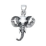 Sterling Silver Elephant Head Plain Pendant