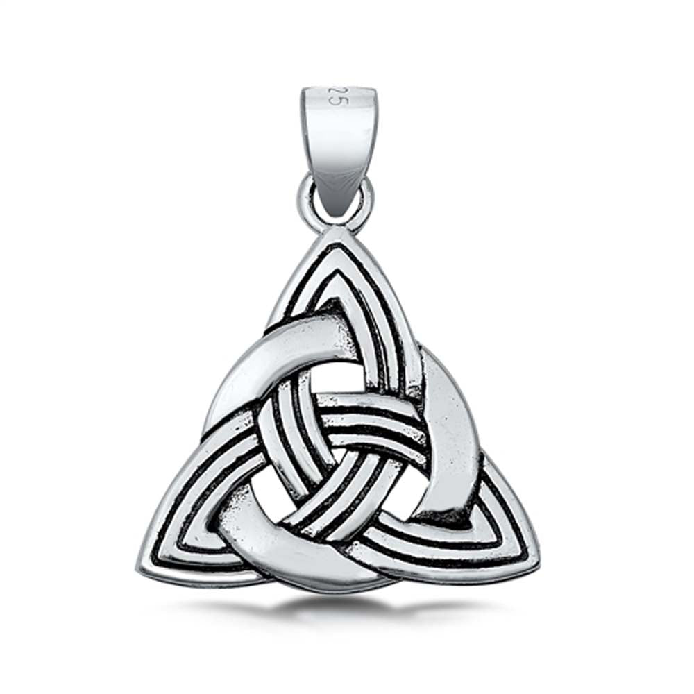 Sterling Silver Trinity Knot  Plain Pendant