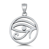 Sterling Silver Oxidized Eye of Horus Plain Pendant