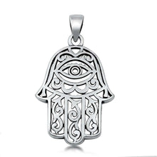 Load image into Gallery viewer, Sterling Silver Oxidized Hamsa Plain Pendant