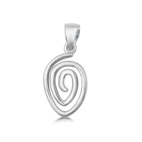 Sterling Silver Spiral Plain Pendant