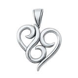 Sterling Silver Heart Plain Pendant