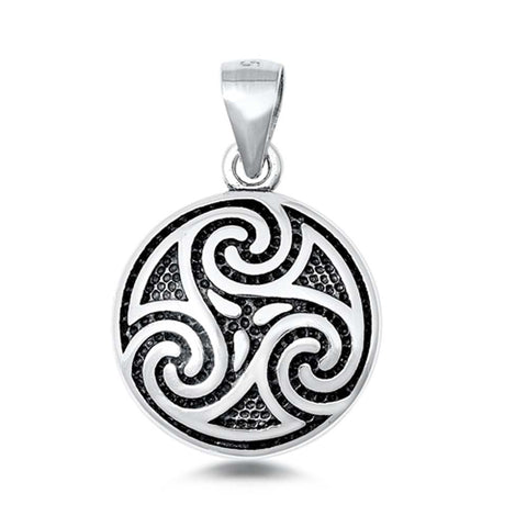 Sterling Silver Triskele Plain Pendant